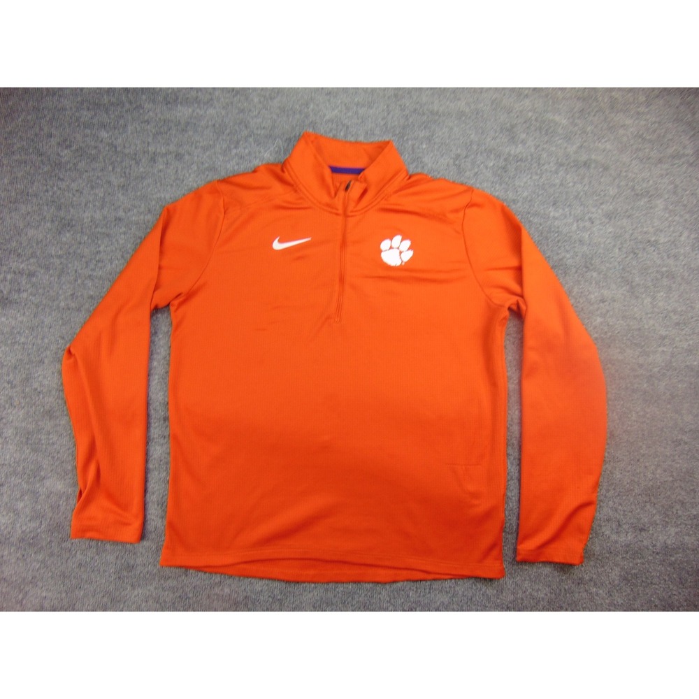 Clemson Tigers Pullover Mens Large 1/4 Zip Orange Textured Nike Gameday Gear - Picture 4 of 9